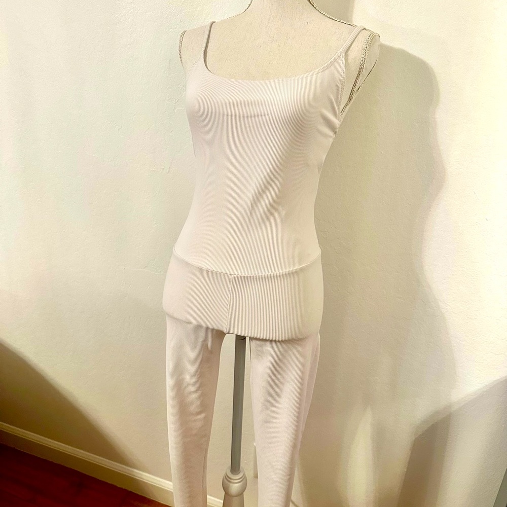 White stretch small size jumpsuit